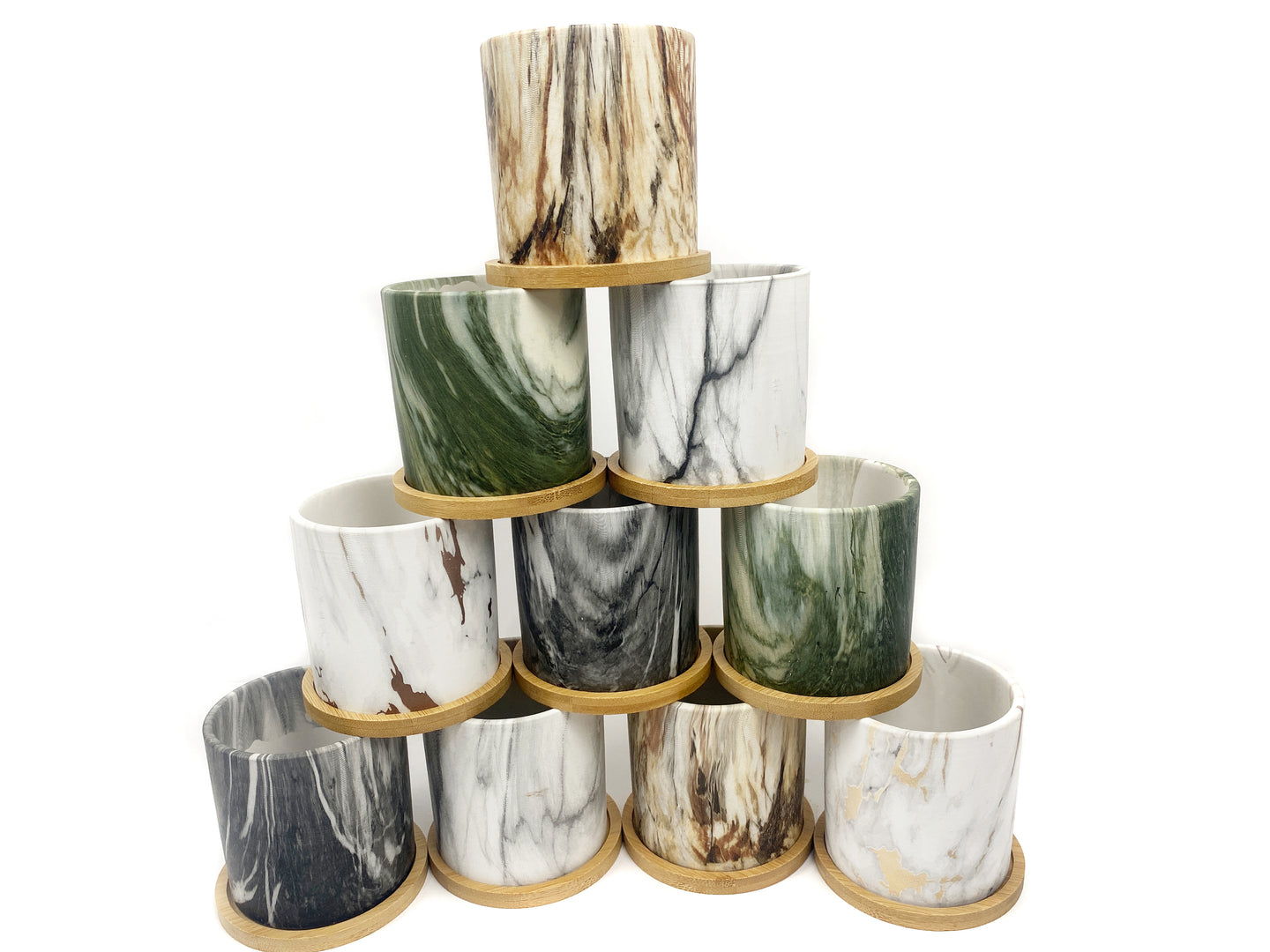 Succulent Party Package-Marble Design Containers (starts at 5 guests)