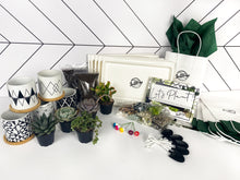 Load image into Gallery viewer, Succulent Party Package-Black &amp; White Design Containers (starts at 5 guests)
